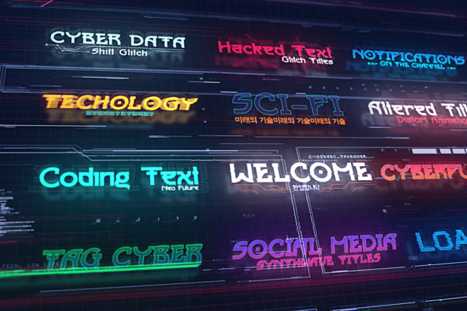 Видео шаблоны в стиле CyberPunk для After Effects + Premiere Pro