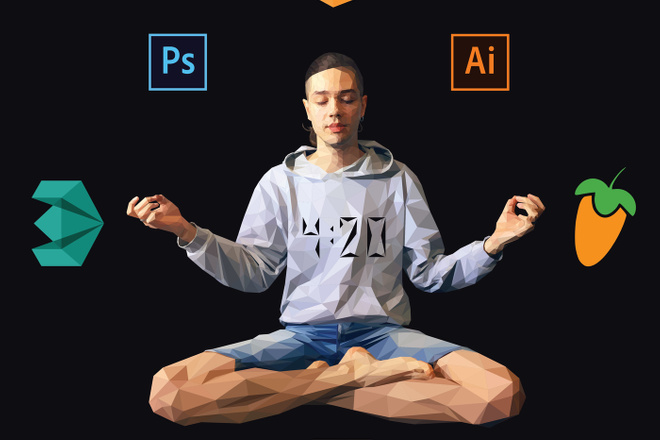 Портрет в стиле lowpoly