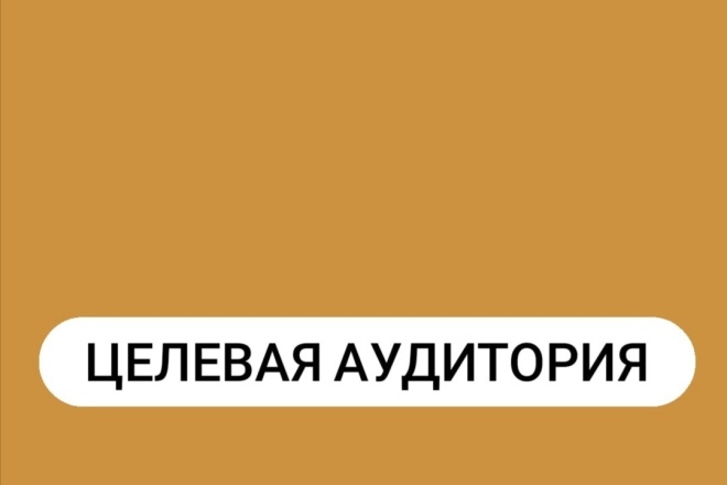 Проработка целевой аудитории