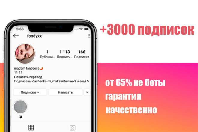 3000 подписок Instagram. Гарантия