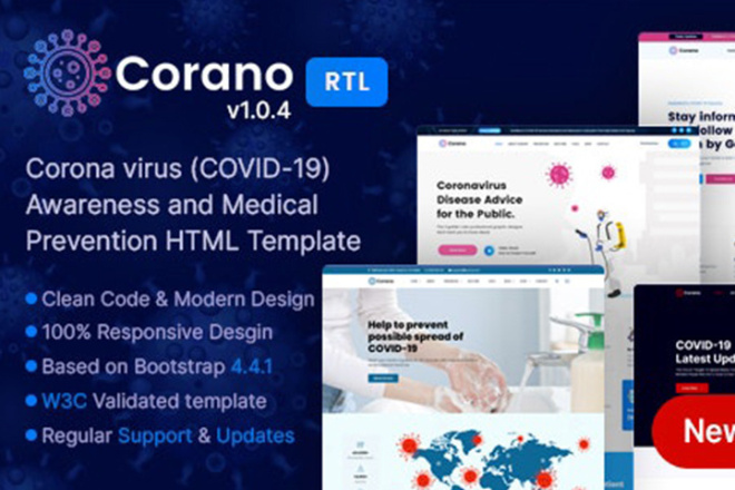 3 функциональных сайта по Covid-19, шаблоны