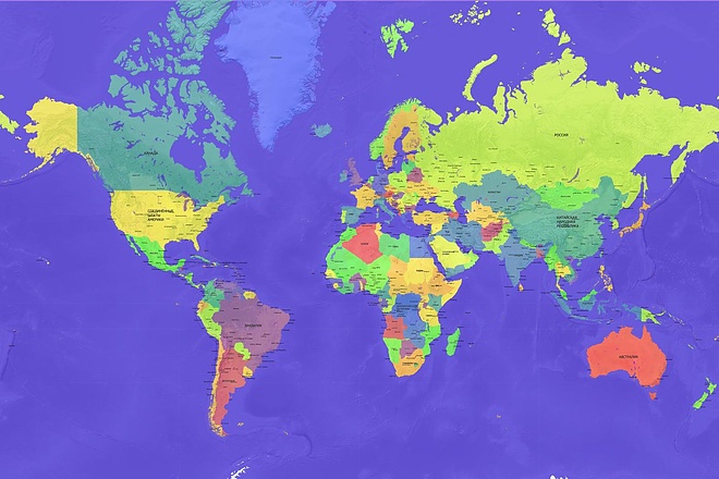 Сделаю карту мира в произвольном дизайне