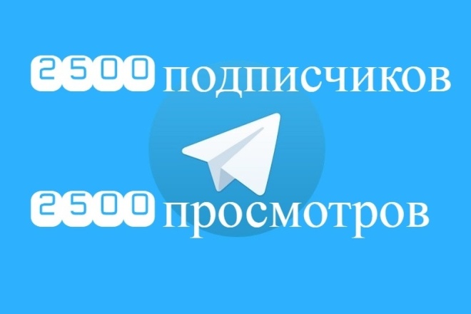 Телеграм продвижение. 2500 подписчиков 2500 просмотров