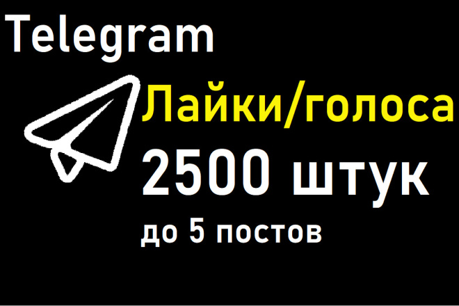 2500 лайков на 5 постов открытого канала. Telegram