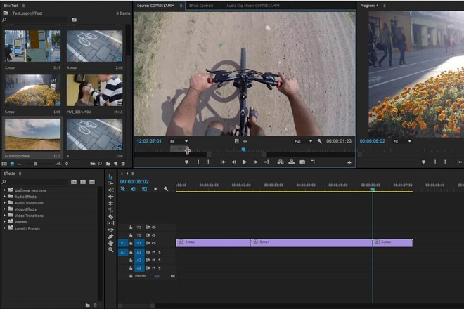 Монтаж видео в Adobe Premiere Pro
