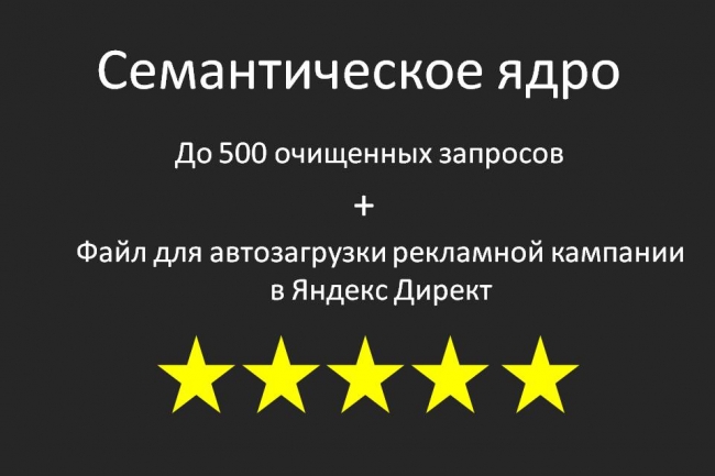 Семантическое ядро до 500 очищенных запросов + файл загрузки в директ