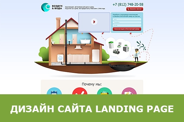 Разработаю уникальный дизайн сайта Landing Page