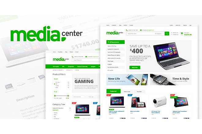 MediaCenter интернет-магазин электроники на премиум теме Wordpress