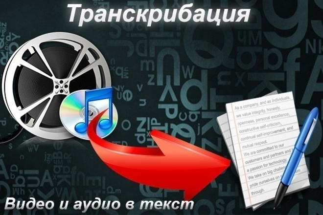 Транскрибация до 60 минут видео, аудио в текст