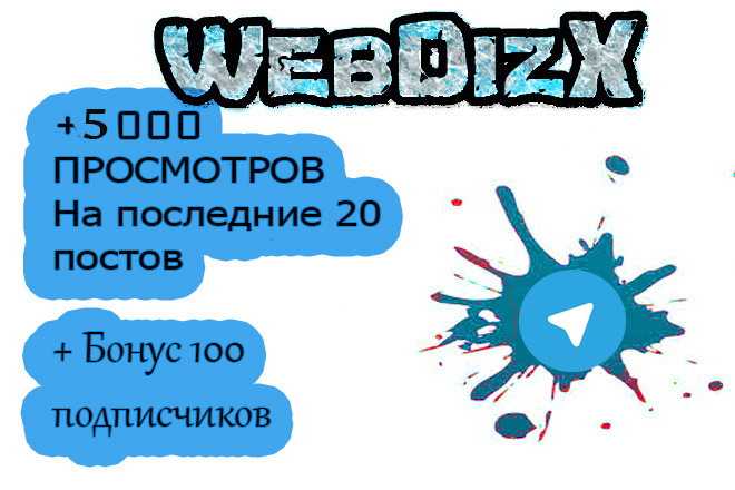 5000 просмотров на последние 20 постов Телеграм