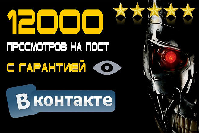 12000 просмотров на пост Вконтакте с гарантией