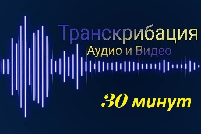 Транскрибация аудио- и видео в ТХТ, 30 минут