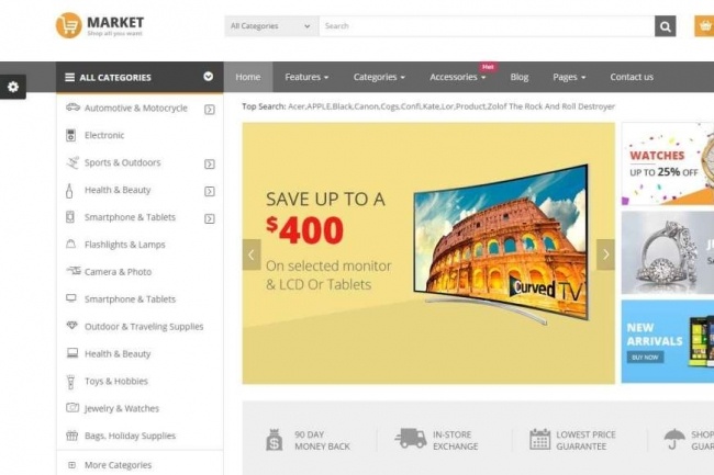 5 OpenCart шаблонов