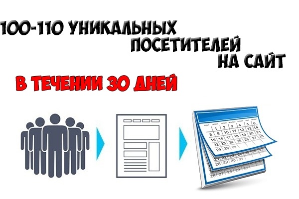 100-110 посетителей на сайт ежедневно в течение 30 дней