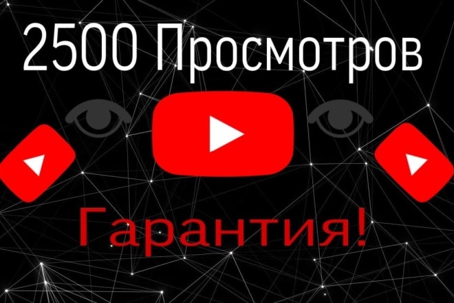 2500 просмотров на Youtube с Гарантией