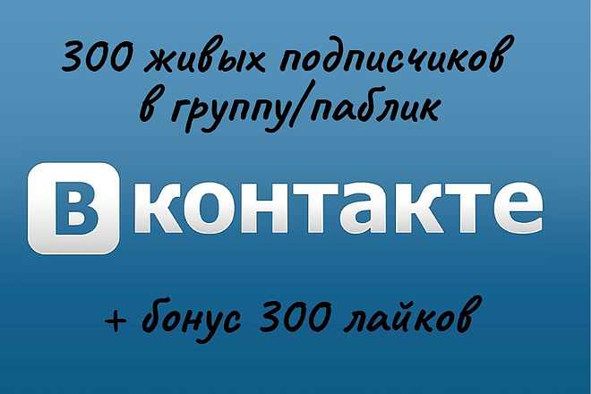 300 живых подписчиков в группу + бонус 300 лайков