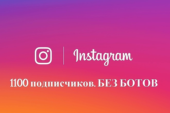 1100 живых подписчиков на профиль в Instagram