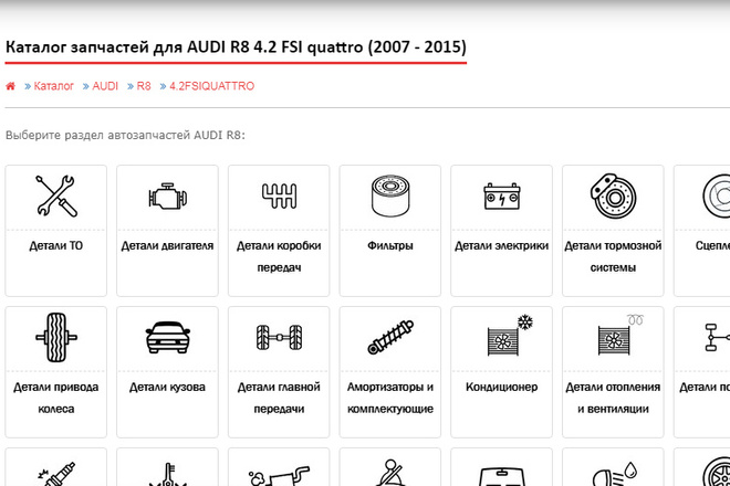 Скрипт подбора автозапчастей по марке и модели авто