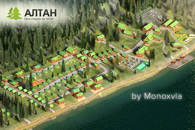 3D схема коттеджного посёлка