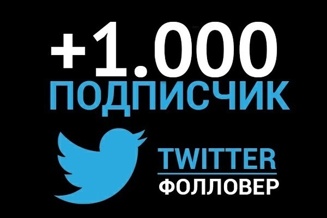 +1000 подписчиков в ваш аккаунт Twitter +100 бонус