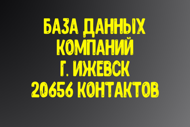 База данных компаний г. Ижевск. Актуальность январь 2021