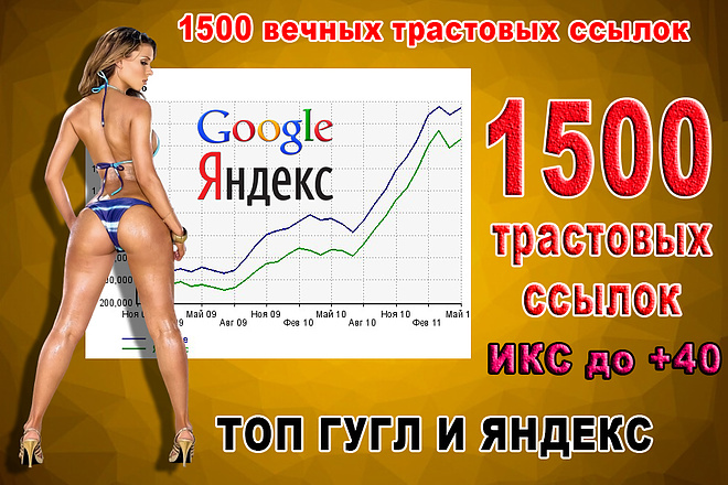 1500 вечных трастовых ссылок + Топ Гугл + Топ Яндекс