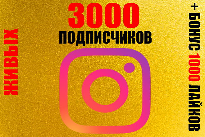 3000 подписчиков в Instagram + 1000 лайков бесплатно