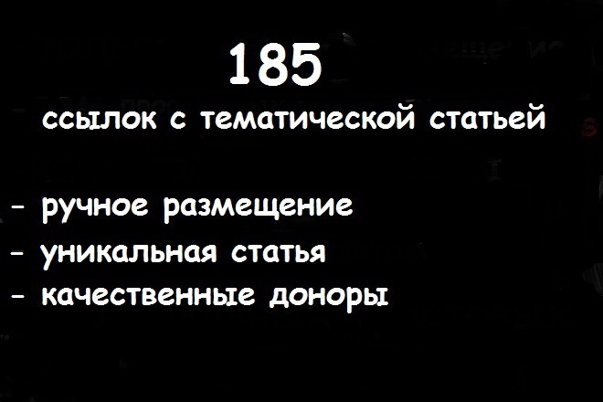 Размещу 185 ссылок с мини статьей по тематике сайта