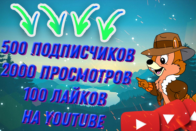 500 подписчиков, 2000 просмотров и 100 лайков на YouTube