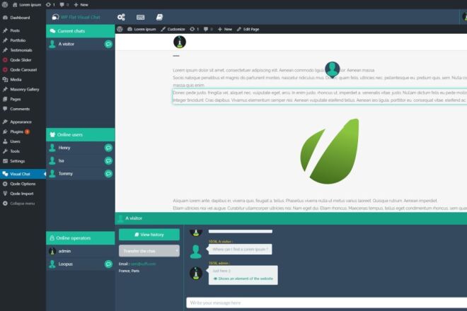 Визуальный Чат плагин WP Flat Visual Chat