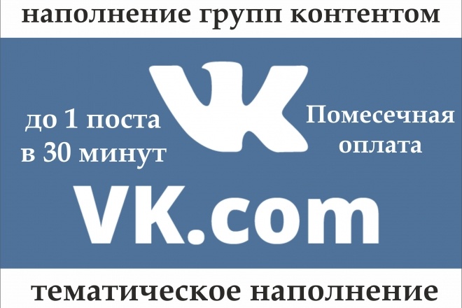 Посты в ВК по тематике до 1 в 30 минут