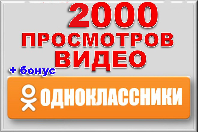 2000 просмотров видео в Одноклассники. Можно распределить. Плюс бонус