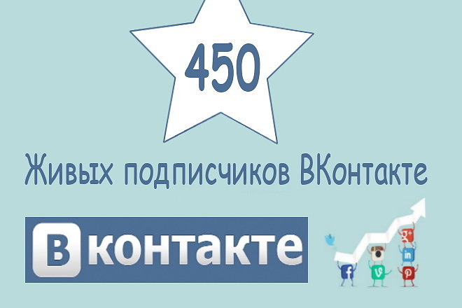 450 живых подписчиков в вашу группу ВКонтакте
