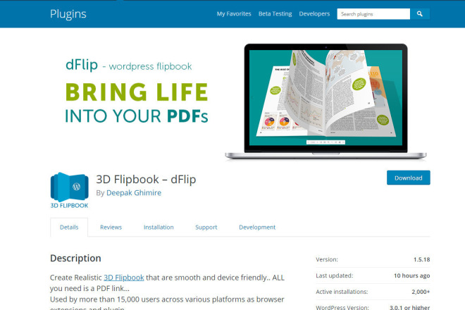 DFlip PDF FlipBook Плагин Книги с перелистыванием