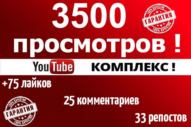 3500 просмотров+75 лайков+25 комментариев, +33 репостов