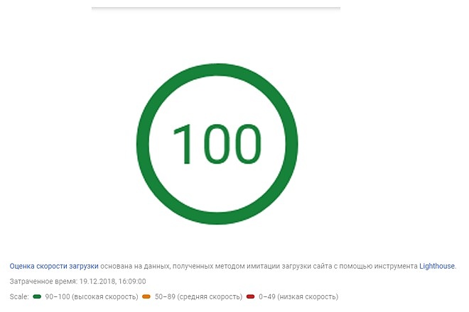 100% оптимизация сайта на Wordpress. Проверка Google Speed Test