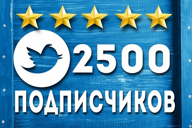 2500 подписчиков в ваш аккаунт Twitter
