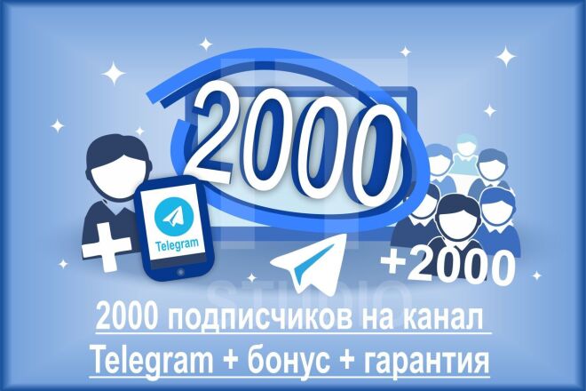 2000 подписчиков на канал Telegram + бонус + гарантия