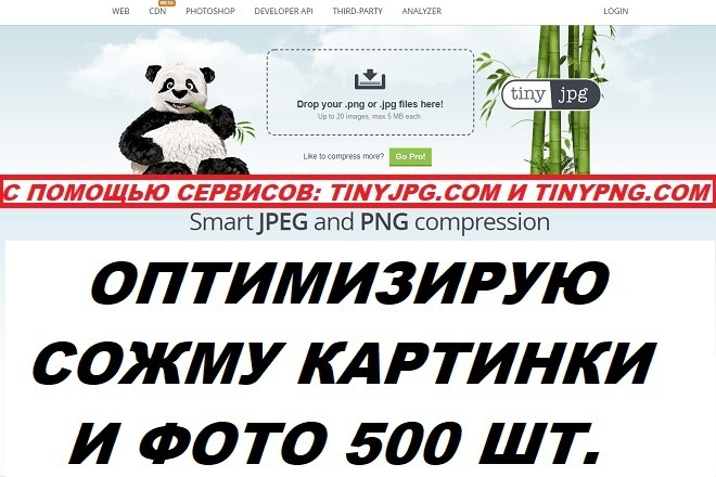 Панда - оптимизация, сжатие картинок и фото. tinyjpg.com, tinypng.com