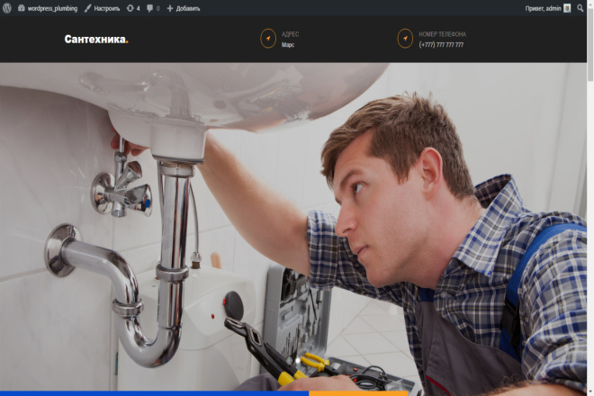 Сайт Услуг сантехника на WordPress
