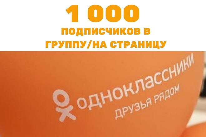 Подписчики в группу на Одноклассниках, 1000 человек