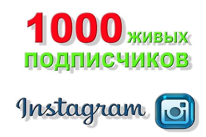 1000 Живых подписчиков на профиль в Instagram