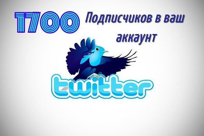 1700 подписчиков в Ваш аккаунт Twitter