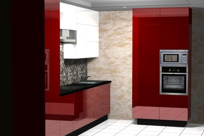 Создам 3D дизайн кухни, моделирование интерьера Вашей кухни в 3D