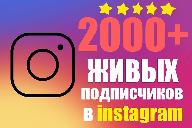 2000+ живых подписчиков В Instagram