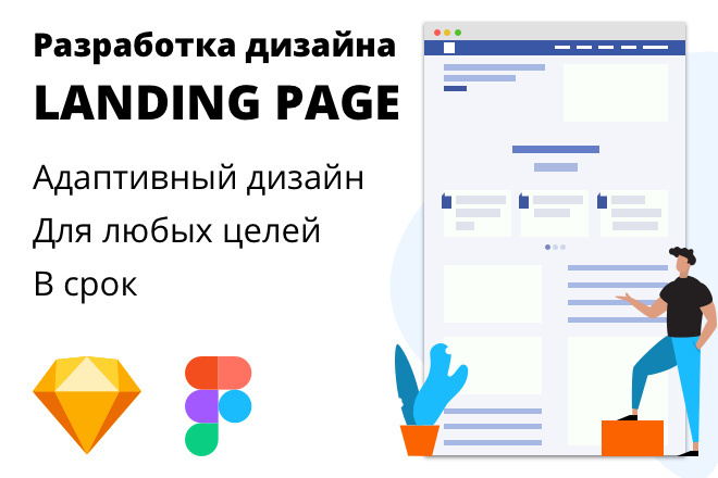 Разработка дизайна Landing Page + 3 адаптива