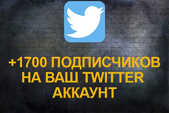 1700 подписчиков в ваш аккаунт в Twitter