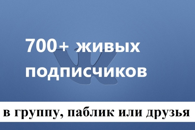 Раскрутка Вконтакте - 700 живых подписчиков для паблика, групп или id