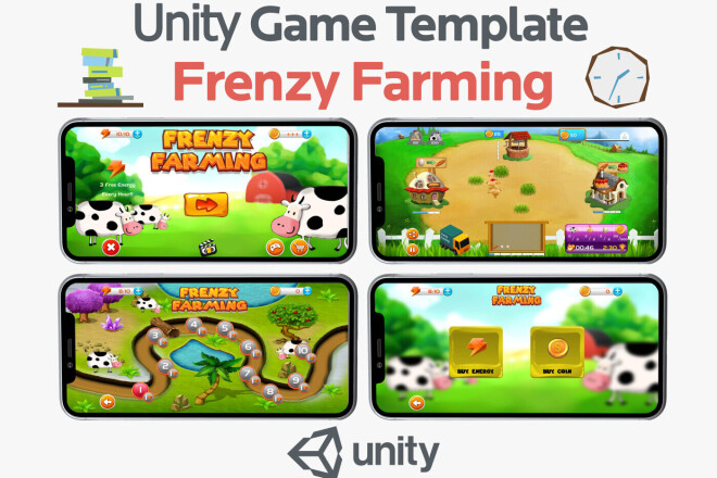 Исходник игры для Unity Frenzy Farming time management game kit