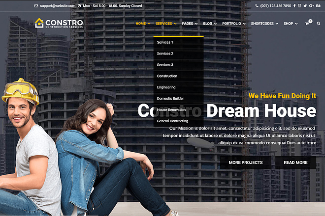 Constro - отлично настраиваемая тема WordPress